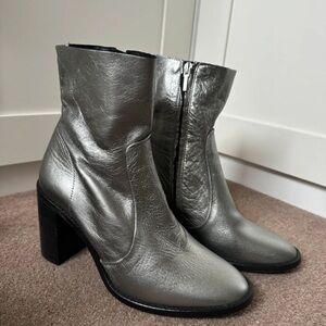 River Island Metallic Silver Heeled Boots